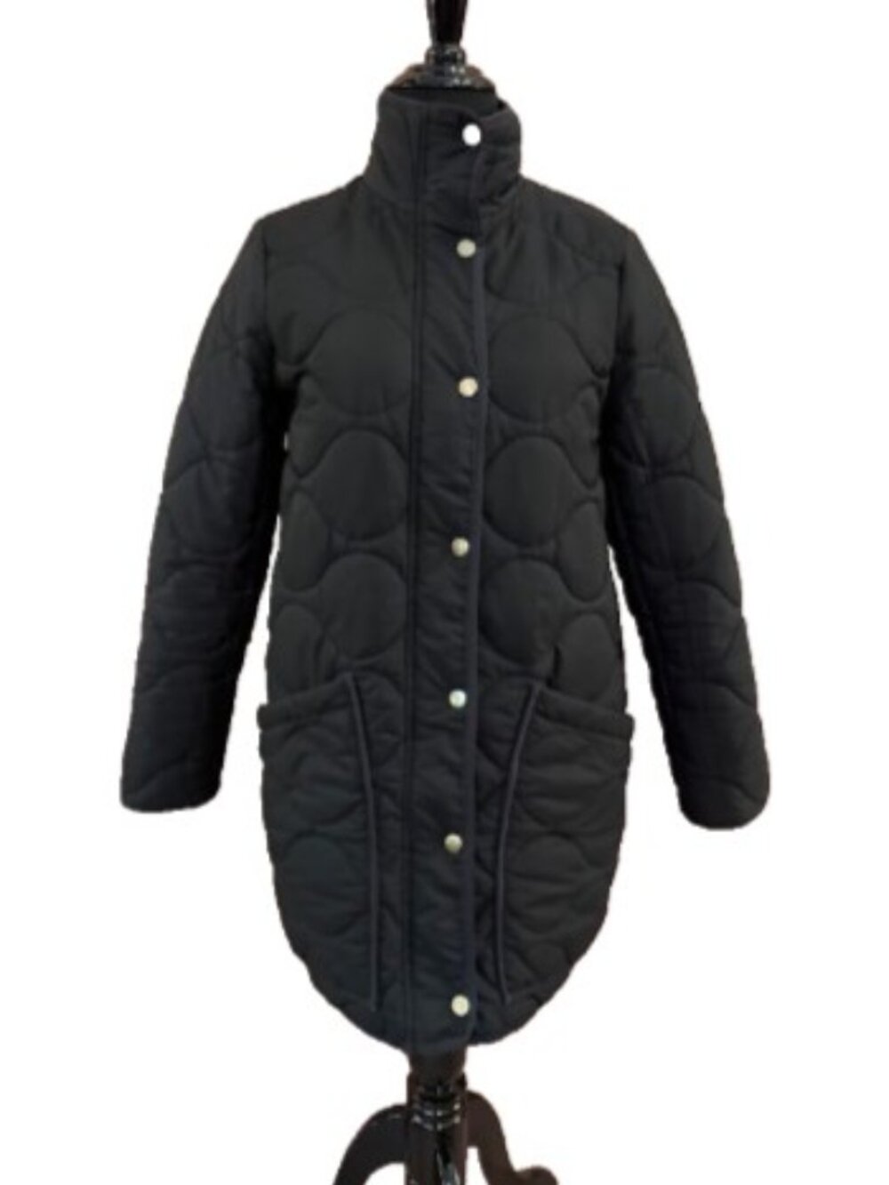 J. Crew XXS Black Quilted Cocoon Thin Puffer PrimaLoft Jacket Coat Work Utility